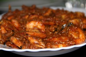 Typisches indisches Gericht: Schrimps mit Curry.