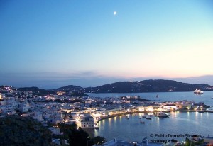 Abendliches Flair auf Mykonos.